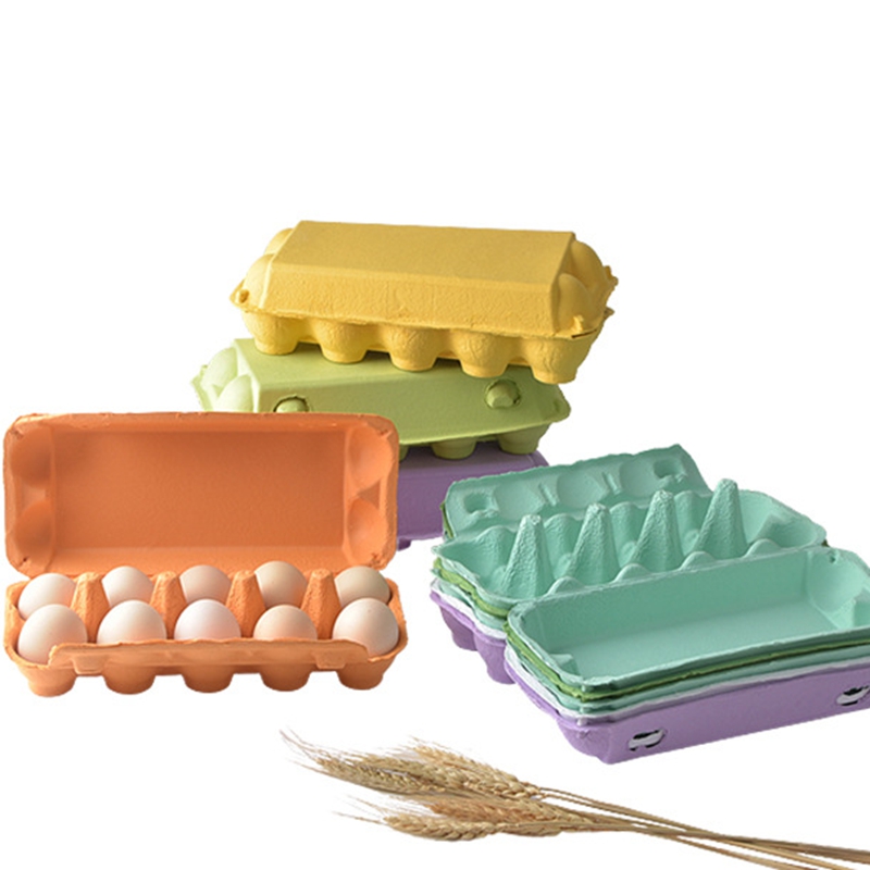 Colorful Pulp Paper Egg Cartons Egg Tray Holder Reusable Egg Box Half Dozen Storage Container foTravelr Family travel