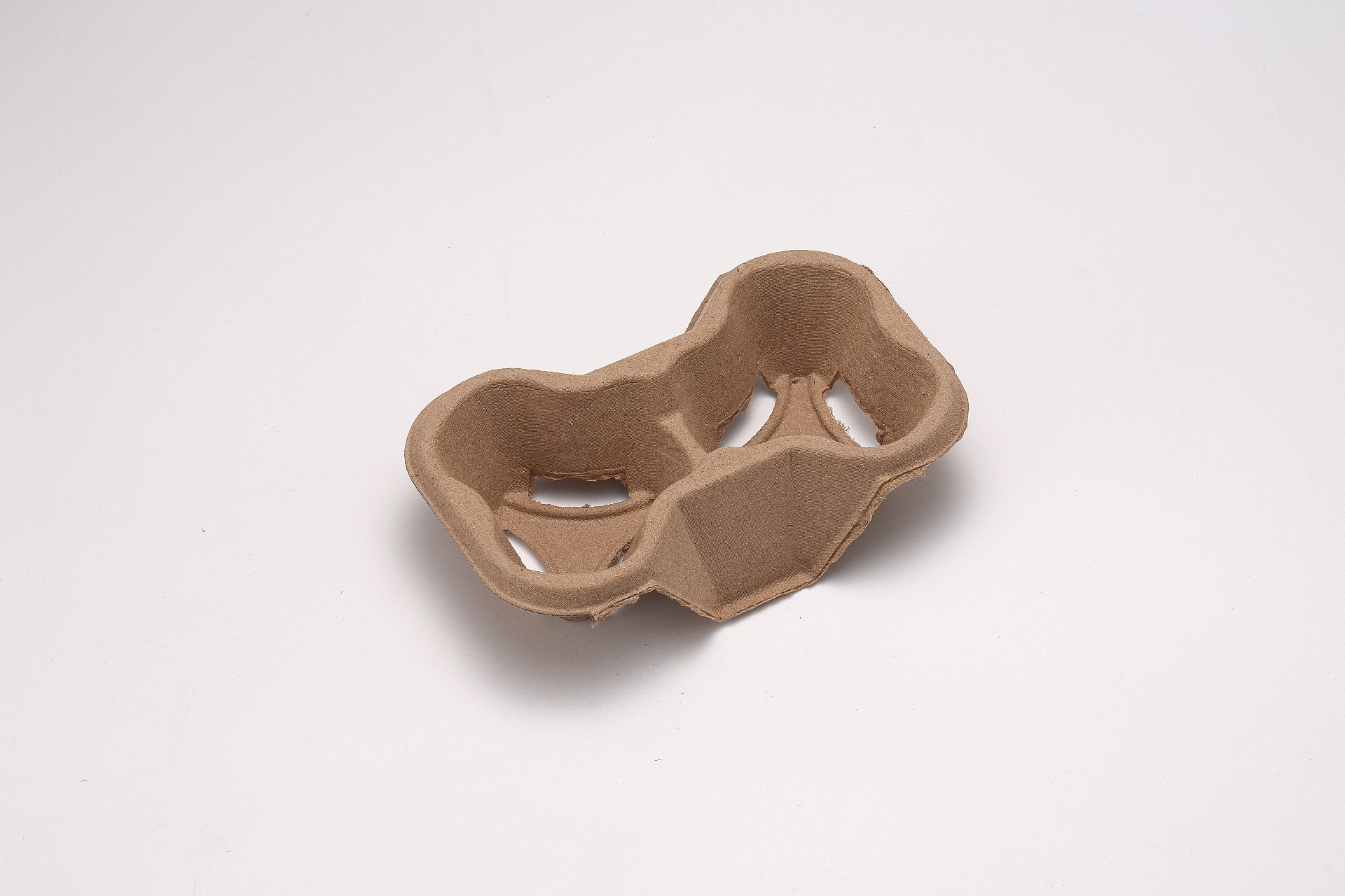 Custom Paper Cup Holder Tray Coffee Paper Cup Carrier Biodegradable Pulp Fiber 2 Cup Drink Carrier Tray